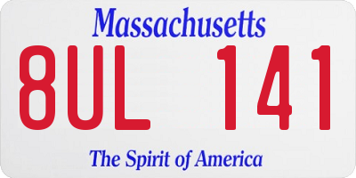 MA license plate 8UL141