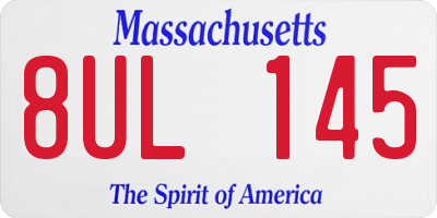 MA license plate 8UL145