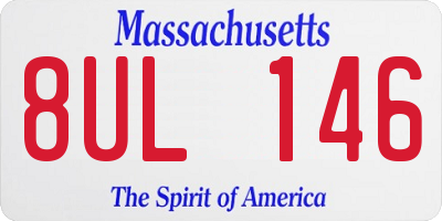 MA license plate 8UL146