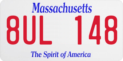MA license plate 8UL148
