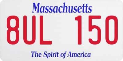MA license plate 8UL150
