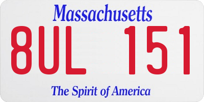 MA license plate 8UL151