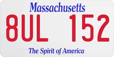 MA license plate 8UL152