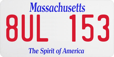 MA license plate 8UL153