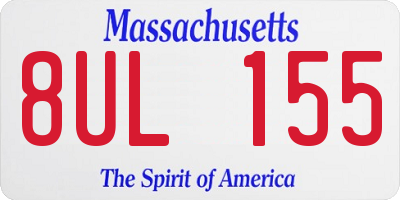 MA license plate 8UL155