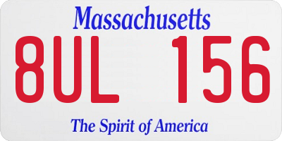 MA license plate 8UL156