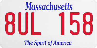 MA license plate 8UL158
