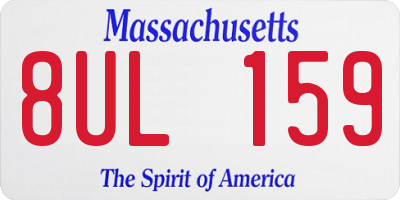 MA license plate 8UL159