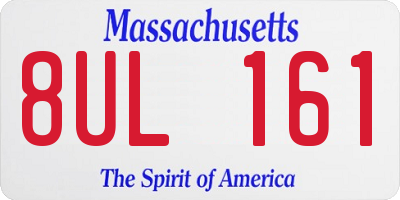 MA license plate 8UL161