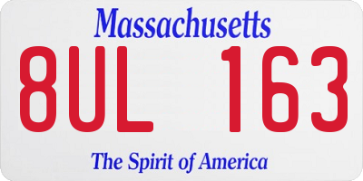 MA license plate 8UL163