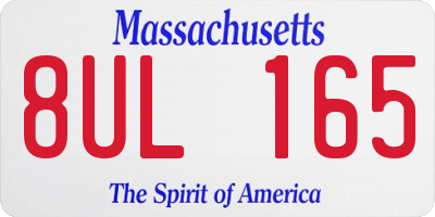 MA license plate 8UL165