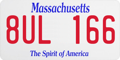 MA license plate 8UL166