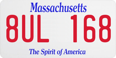 MA license plate 8UL168