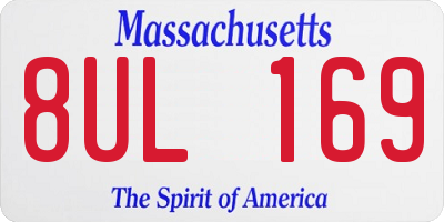 MA license plate 8UL169