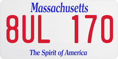 MA license plate 8UL170