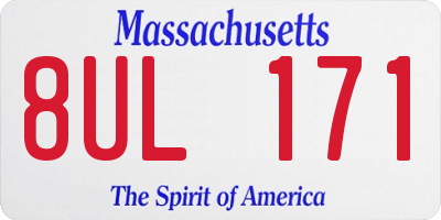 MA license plate 8UL171