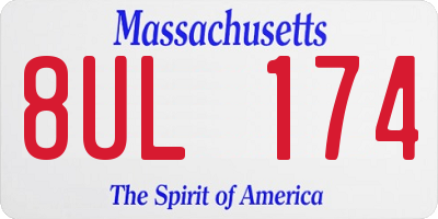 MA license plate 8UL174