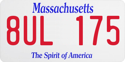 MA license plate 8UL175