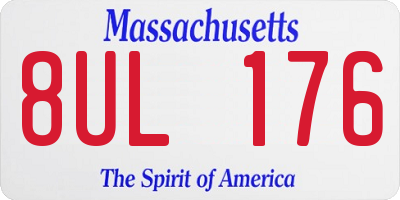 MA license plate 8UL176