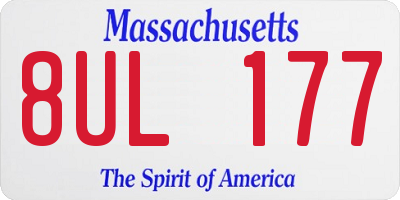 MA license plate 8UL177