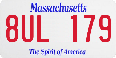 MA license plate 8UL179