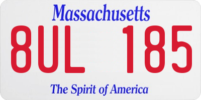 MA license plate 8UL185