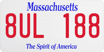 MA license plate 8UL188