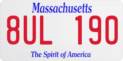 MA license plate 8UL190