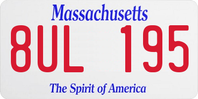 MA license plate 8UL195