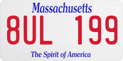MA license plate 8UL199
