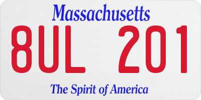 MA license plate 8UL201