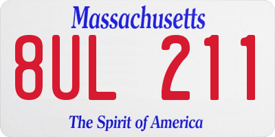 MA license plate 8UL211