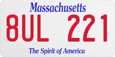 MA license plate 8UL221
