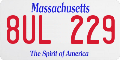 MA license plate 8UL229