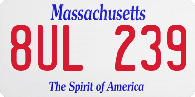 MA license plate 8UL239