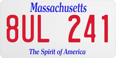 MA license plate 8UL241