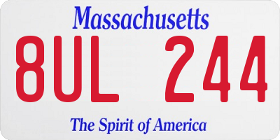 MA license plate 8UL244