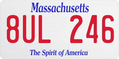 MA license plate 8UL246