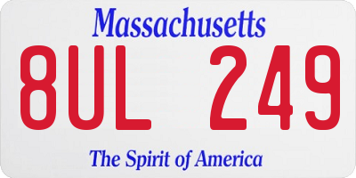 MA license plate 8UL249