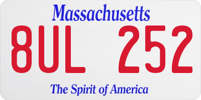 MA license plate 8UL252