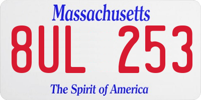 MA license plate 8UL253