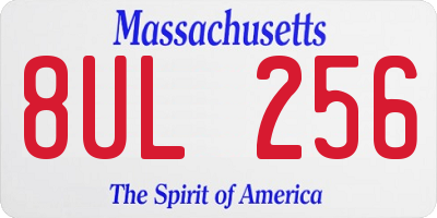 MA license plate 8UL256