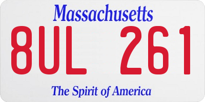 MA license plate 8UL261
