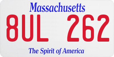 MA license plate 8UL262