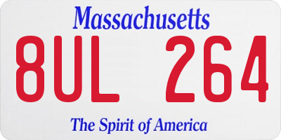 MA license plate 8UL264