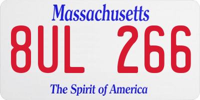 MA license plate 8UL266