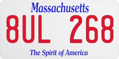 MA license plate 8UL268
