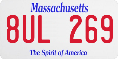 MA license plate 8UL269