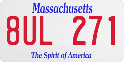 MA license plate 8UL271