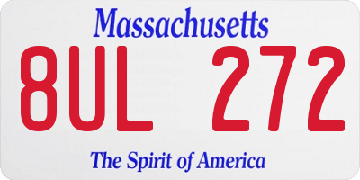 MA license plate 8UL272